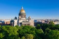 Saint Petersburg. Saint Isaac`s Cathedral. Museums of Petersburg. St. Isaac`s Square. Summer in St. Petersburg. St. Aerial view Royalty Free Stock Photo