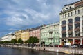 Saint Petersburg, Moika river embankment at the Red bridge Royalty Free Stock Photo