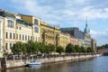 Saint Petersburg, moika river embankment at the Red bridge Royalty Free Stock Photo