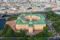 Saint-Petersburg museum, Mikhailovsky Castle, marble Palace, aerial view