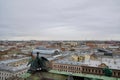 Saint Petersburg - November, 2020 Stunning Panoramic View Senate Square from the observation platform of the Cathedral