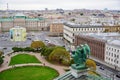 Saint Petersburg - November, 2020 Stunning Panoramic View Senate Square from the observation platform of the Cathedral