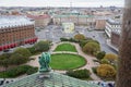 Saint Petersburg - November, 2020 Stunning Panoramic View Senate Square from the observation platform of the Cathedral