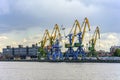 Saint Petersburg, portal cranes in a Large cargo port