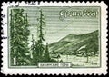 Saint Petersburg, Russia - April 01, 2020: Postage stamp issued in the Soviet Union with the image of Khibinskie Mountains, Nature