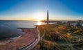 Saint Petersburg, RUSSIA - April 16 2019: Public, business complex Lakhta center, Skyscraper Gazprom headquarters. Gulf of Finland