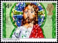 Saint Petersburg, Russia - April 01, 2020: Postage stamp issued in the United Kingdom with the image of the Child Picture Jesus Royalty Free Stock Photo