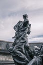 Saint-Petersburg, Russia, 26 August 2020: Close-up detail of sculptural composition Siege of Leningrad.