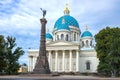 Column of Glory and Cathedral of Trinity. Saint Petersburg