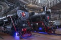 Fragment of the exposition of Soviet steam locomotives