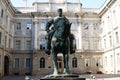 Saint Petersburg, Russia - August 20, 2022: Monument to Emperor Alexander III in front of Marble Palace in St. Petersburg Royalty Free Stock Photo