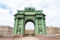 Saint-Petersburg, Russia, 23 August 2020: Narva Triumphal Arch.