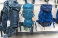 SAINT PETERSBURG, RUSSIA - AUGUST 14, 2022: new hiking backpacks Royalty Free Stock Photo