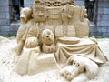 Sand Sculpture Festival 2012. Composition `About dogs` Royalty Free Stock Photo