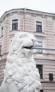 Saint-Petersburg, Russia, 28 August 2020: Bridge of Four Lions over the Griboedov Canal.