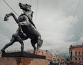 Sculpture of a Horse and a Man on Anichkov Bridge. One of the symbols of the city. Royalty Free Stock Photo