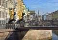 Saint Petersburg, Russia: Bank bridge on the Griboyedov canal