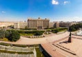 SAINT PETERSBURG, RUSSIA. Beautiful panorama view from drone, to the House of Soviets in summer sunny eveningand Royalty Free Stock Photo