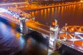 Saint Petersburg. Russia. Bolsheokhtinsky bridge in the night aerial view. Peter the Great bridge across the Neva Royalty Free Stock Photo