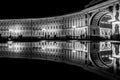 View of General Staff Building on Palace square Dvortsovaya square at late evening. Royalty Free Stock Photo