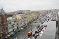 Saint Petersburg, Russia Amazing City rooftops, panoramic view of Ligovsky prospect, Historical building, high traffic
