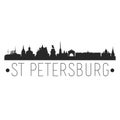 Saint Petersburg Russia. City Skyline. Silhouette City. Design Vector. Famous Monuments. Royalty Free Stock Photo