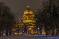 Saint Petersburg, Russia, 31 dec 2018. St. Isaac`s Cathedral on a winter`s night Royalty Free Stock Photo