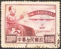 Saint Petersburg, Russia - December 08, 2019: Postage stamp issued in the people`s Republic of China with the image of Mao Zedong