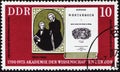 Saint Petersburg, Russia - December 19, 2019: Postage stamp issued in the German Democratic Republic with the image of the German