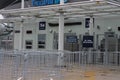 Delimited entrance to the modern stadium Gazprom Arena