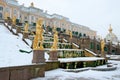 The statues of the fountains in Peterhof.