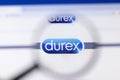 Saint-Petersburg, Russia - 18 February 2020: Durex company website page logo on laptop display. Screen with icon, Illustrative