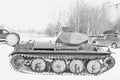 Saint Petersburg, Russia - February 25, 2017: Black and white image of the German tank PzKpfw 38 t at the festival of reenactors Royalty Free Stock Photo