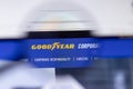 Saint-Petersburg, Russia - 18 February 2020: Goodyear Tire and Rubber company website page logo on laptop display. Screen with