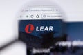 Saint-Petersburg, Russia - 18 February 2020: Lear company website page logo on laptop display. Screen with icon, Illustrative