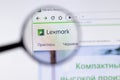 Saint-Petersburg, Russia - 18 February 2020: Lexmark company website page logo on laptop display. Screen with icon, Illustrative