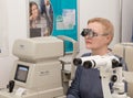 Woman visits an optometrist Royalty Free Stock Photo