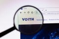 Saint-Petersburg, Russia - 18 February 2020: Voith company website page logo on laptop display. Screen with icon, Illustrative