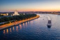 Saint Petersburg. Russia. Great at sunset. The drawbridges of Petersburg. Navigation on the Neva River. Cities of Russia. Panorama Royalty Free Stock Photo