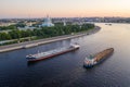 Saint Petersburg. Russia. Great at sunset. The drawbridges of Petersburg. Navigation on the Neva River. Cities of Russia. Panorama Royalty Free Stock Photo