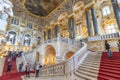 Amazing staircase of the Hermitage Russian state museum in Saint Petersburg, Russia