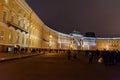 View of General Staff Building at night. Saint Petersburg. Russia Royalty Free Stock Photo