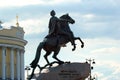 Saint Petersburg, Russia - July 4, 2017: The Bronze Horseman, an equestrian statue of Peter the Great in the Senate Square in Royalty Free Stock Photo