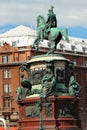 Bronze monument of Tsar Nicholas I in Saint Petersburg, Russia