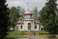 SAINT-PETERSBURG, RUSSIA - July 10 , 2014: Chinese creaky arbor in the Catherine Park in Tsarskoe Selo