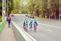 Saint Petersburg, Russia - July 08, 2017: Cyclists train in road Cycling. Petrovsky island. 2