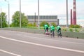 Saint Petersburg, Russia - July 08, 2017: Cyclists train in road