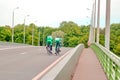 Saint Petersburg, Russia - July 08, 2017: Cyclists train in road Cycling. Petrovsky island. 4