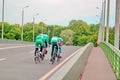 Saint Petersburg, Russia - July 08, 2017: Cyclists train in road Cycling. Petrovsky island. 3