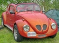 Saint Petersburg, Russia - July 08, 2017: Festival of old Volkswagen car Bughouse Fest 2017. Red Volskwagen beetle in the exhibiti Royalty Free Stock Photo